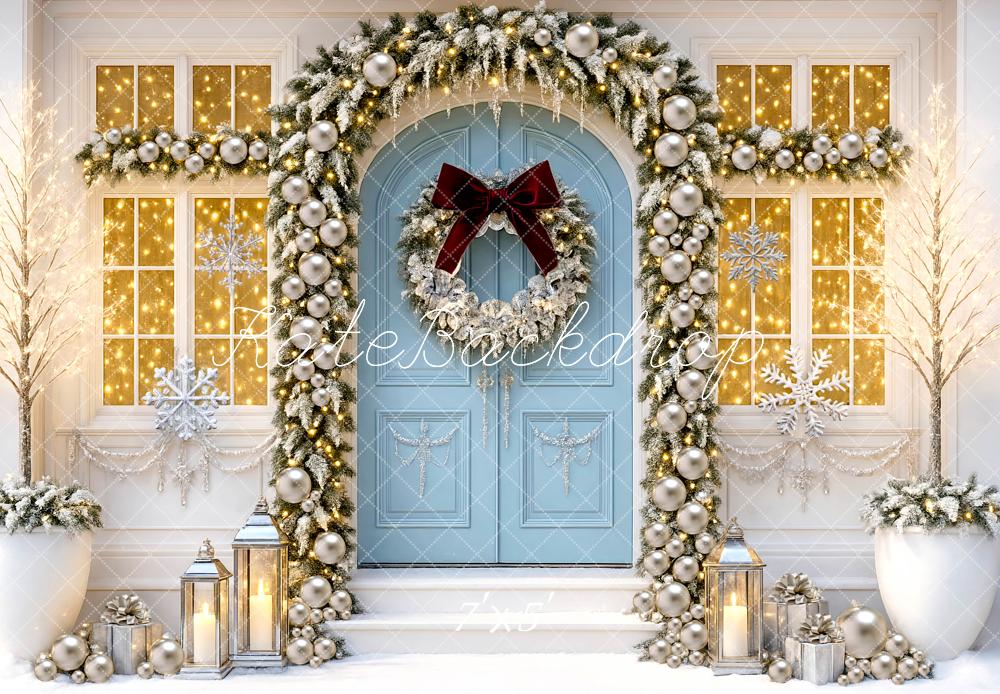 Kate Christmas Blue Door Backdrop Designed by Mini MakeBelieve - Kate Backdrop AU