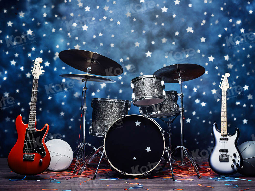 Kate Drums Guitars Rock Backdrop Designed by Emetselch
