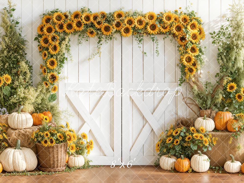 Kate Autumn Sunflower Pumpkins Backdrop Designed by Emetselch