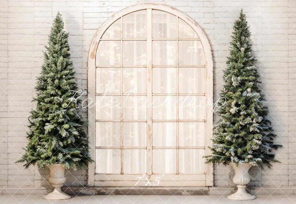 Kate Christmas Trees Arched Brick Backdrop Designed by Emetselch