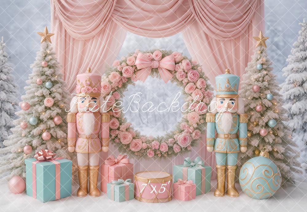 Kate Pink Christmas Nutcracker Backdrop Designed by Patty Roberts - Kate Backdrop AU