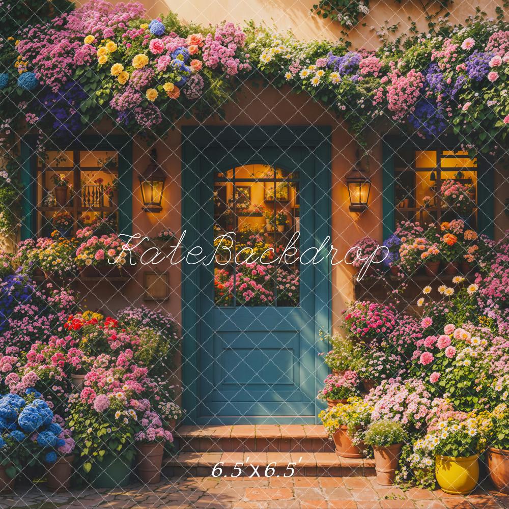 Kate Flower Colourful Cottage Door Backdrop Designed by Emetselch