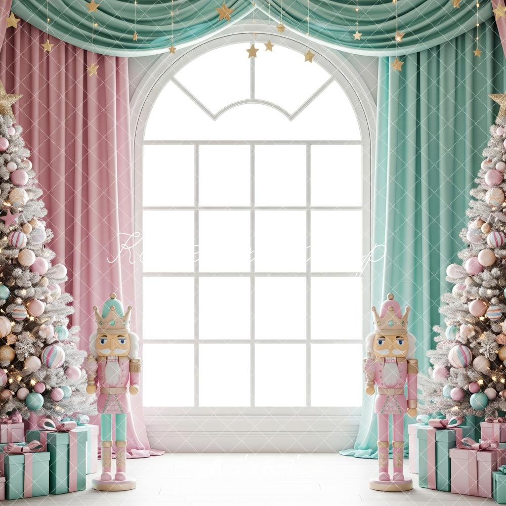 Kate Christmas Nutcracker Window Curtains Backdrop Designed by Patty Roberts