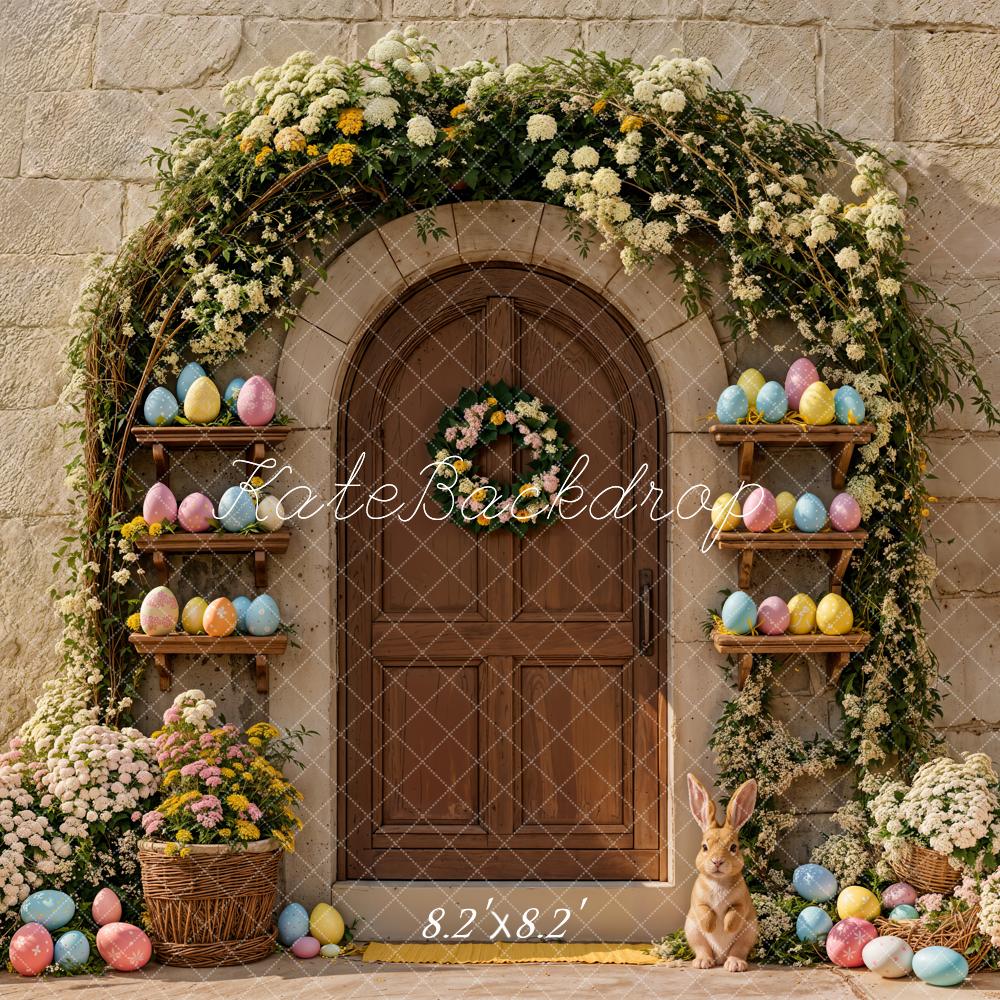 Kate Easter Bunny Wooden Door Eggs Backdrop Designed by Emetselch