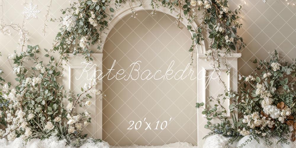 Kate Arch Snowflakes Greenery Backdrop Designed by Emetselch