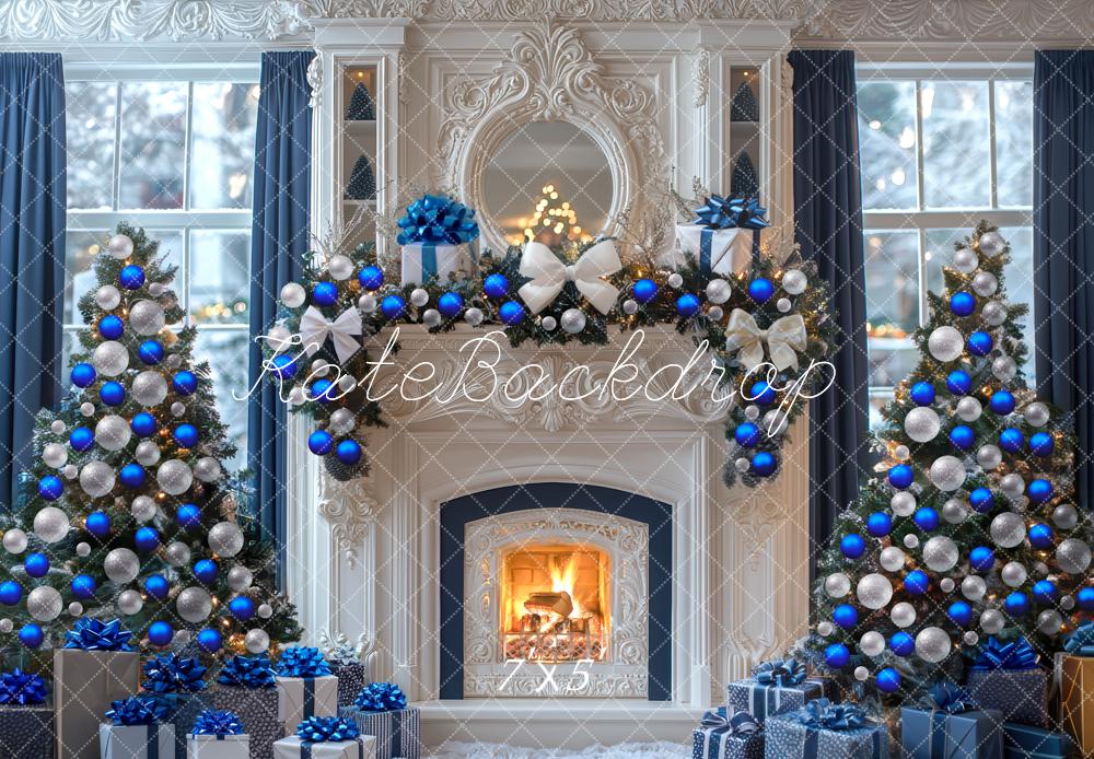 Kate Christmas Fireplace Gift Boxes Backdrop Designed by Mini MakeBelieve - Kate Backdrop AU