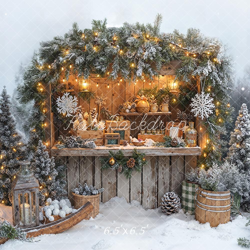 Kate Christmas Snow Snowflakes Backdrop Designed by Emetselch