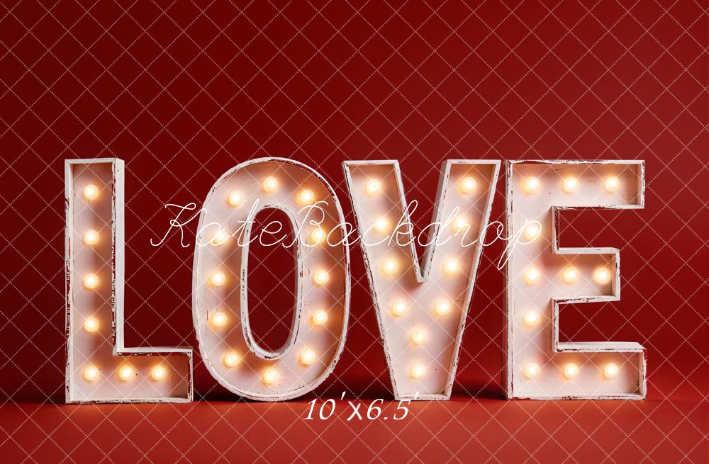 Kate Love Lights Red Fleece Backdrop Designed by Emetselch