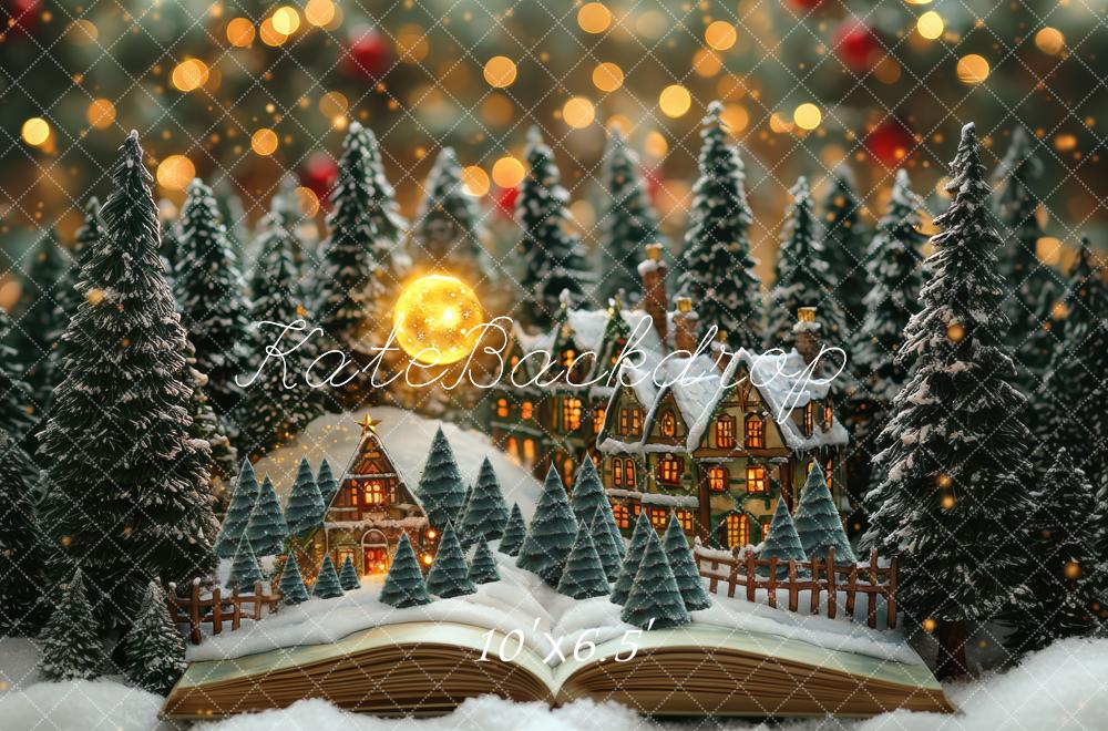 Kate Christmas Snow Village Open Book Backdrop Designed by Mini MakeBelieve - Kate Backdrop AU
