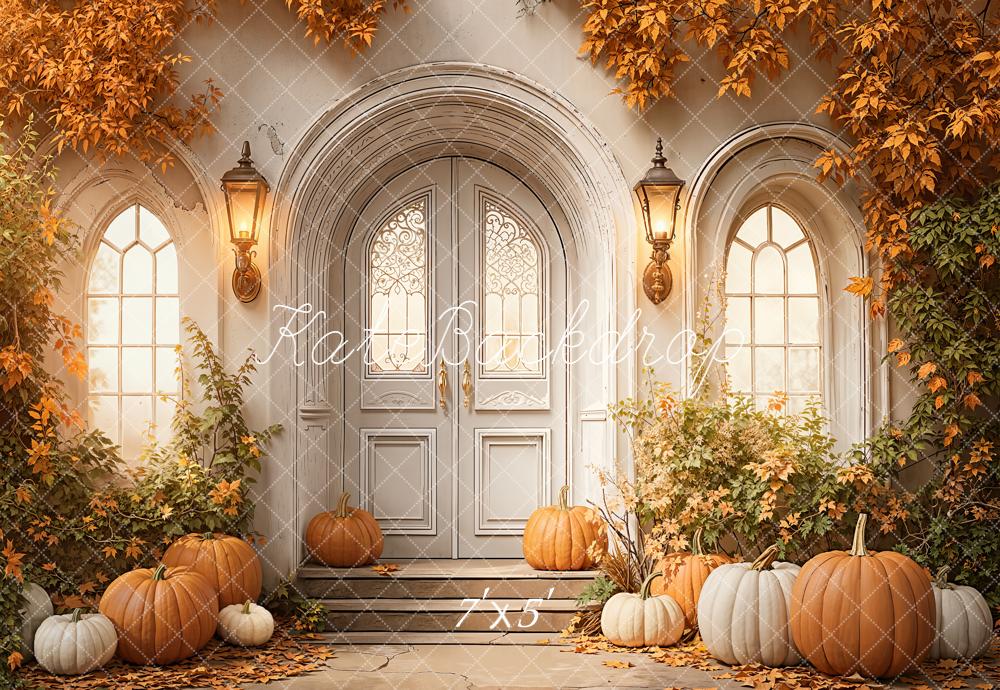 Kate Autumn Pumpkins Arch Door Backdrop Designed by Emetselch