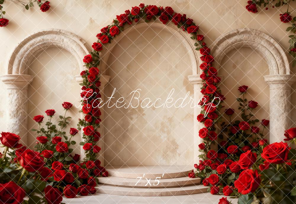 Kate Flower Arch Red Roses Backdrop Designed by Emetselch