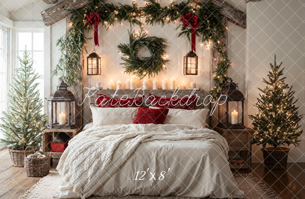 Kate Christmas Bedroom Wreath Garland Backdrop Designed by Emetselch