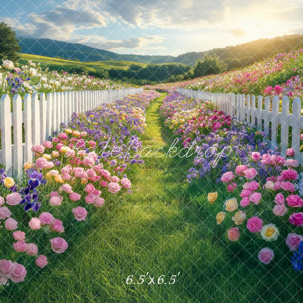Kate Garden Flower Path Fence Backdrop Designed by Mini MakeBelieve - Kate Backdrop AU