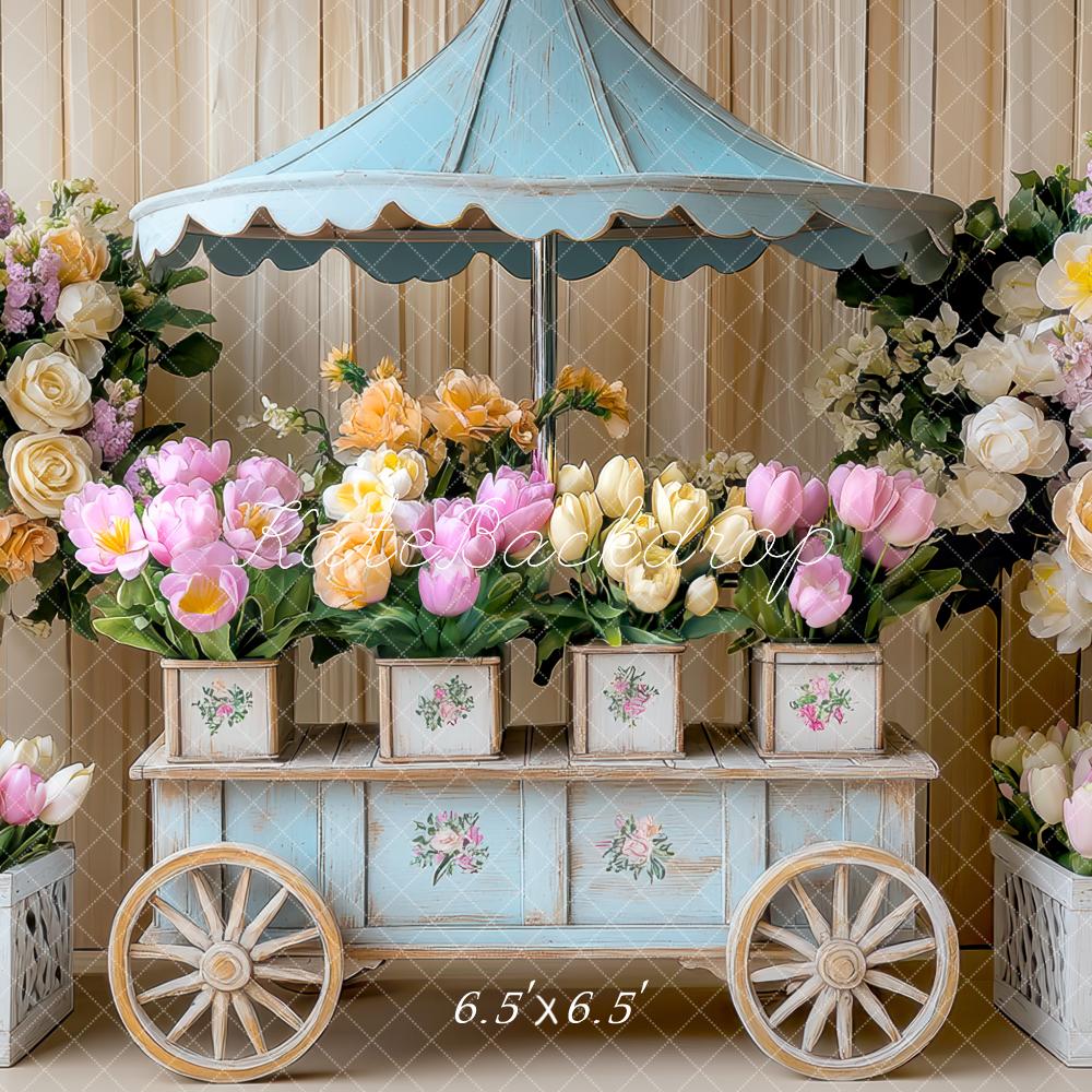 Kate Spring Flower Cart Backdrop Designed by Mini MakeBelieve - Kate Backdrop AU