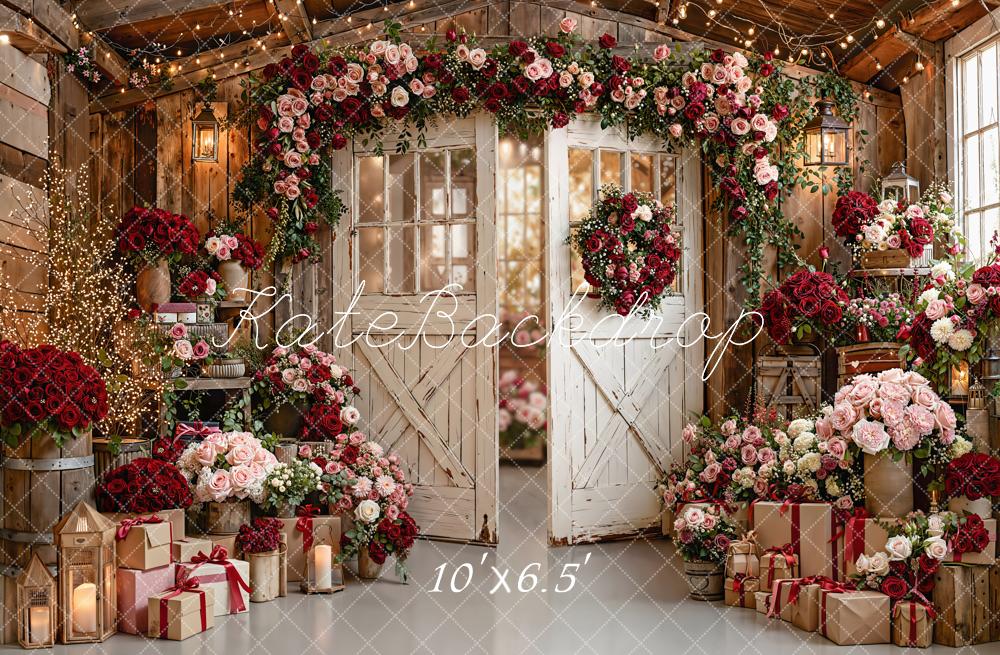 Kate Flower Rustic Door Gifts Fleece Backdrop Designed by Emetselch