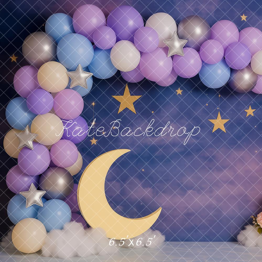Kate Moon Balloons Stars Clouds Backdrop Designed by Patty Roberts - Kate Backdrop AU