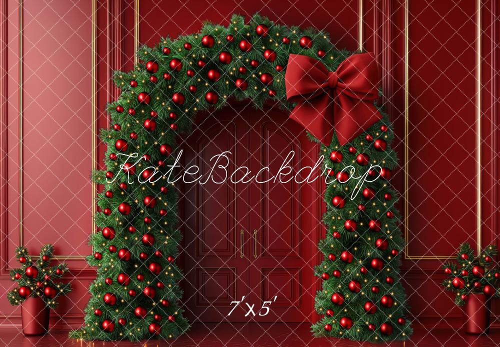 Kate Christmas Arch Red Wall Backdrop Designed by Mini MakeBelieve - Kate Backdrop AU