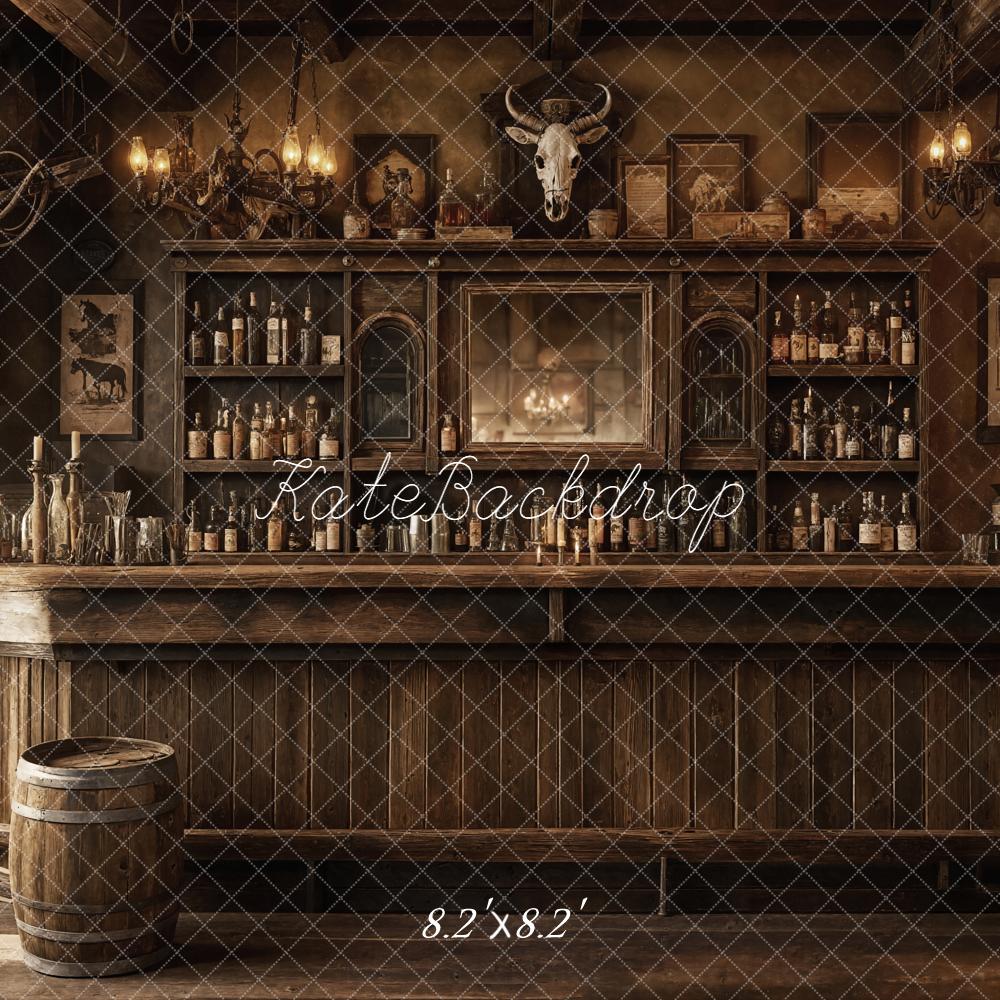 Kate Western Saloon Bar Counter Vintage Backdrop Designed by Emetselch