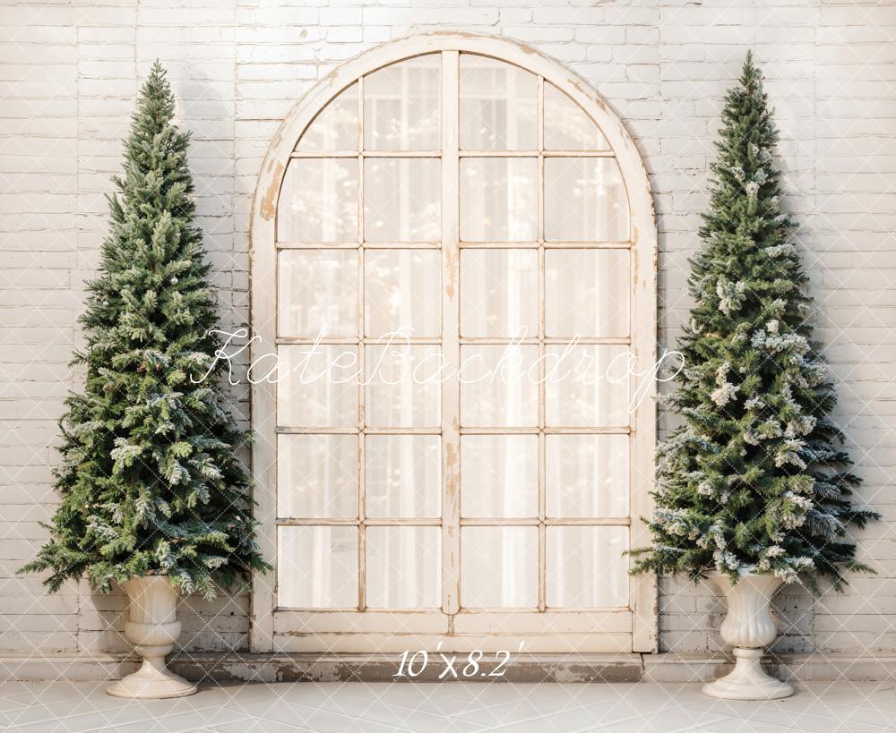 Kate Christmas Trees Arched Brick Backdrop Designed by Emetselch