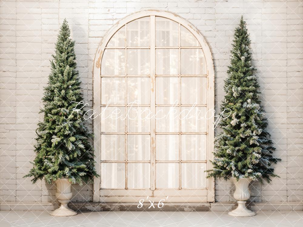 Kate Christmas Trees Arched Brick Backdrop Designed by Emetselch