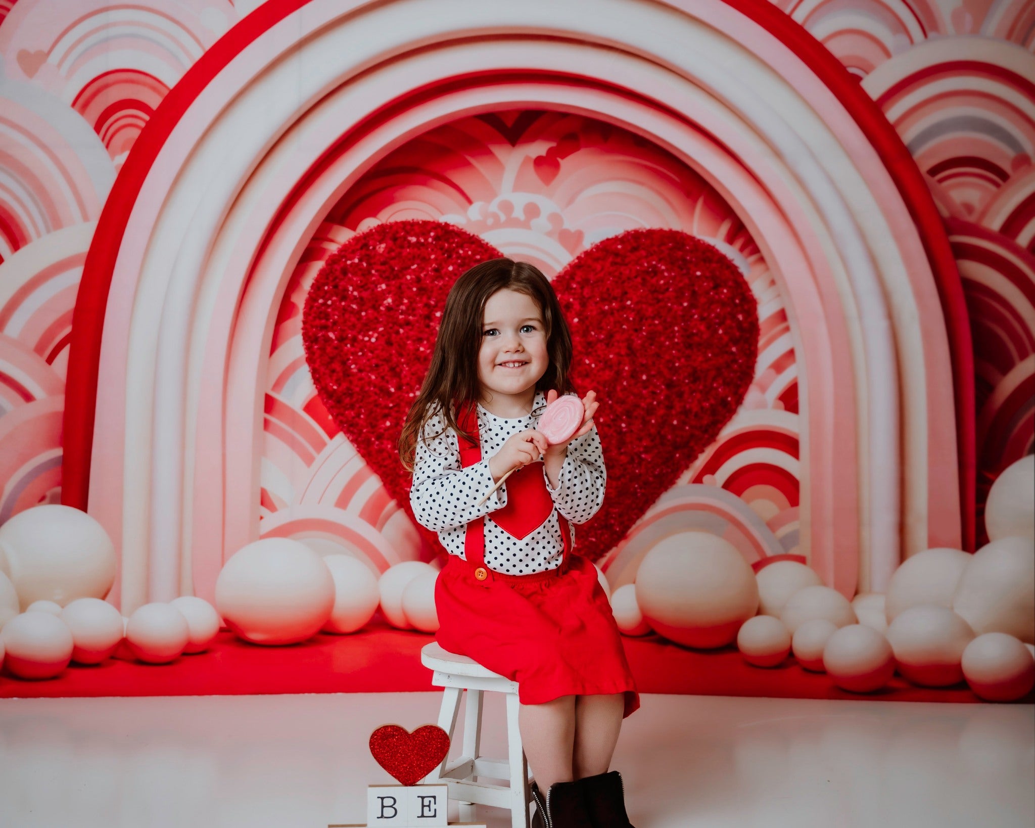Kate Pink Valentine's Day Love Balloons Backdrop Designed by Emetselch - Kate Backdrop AU