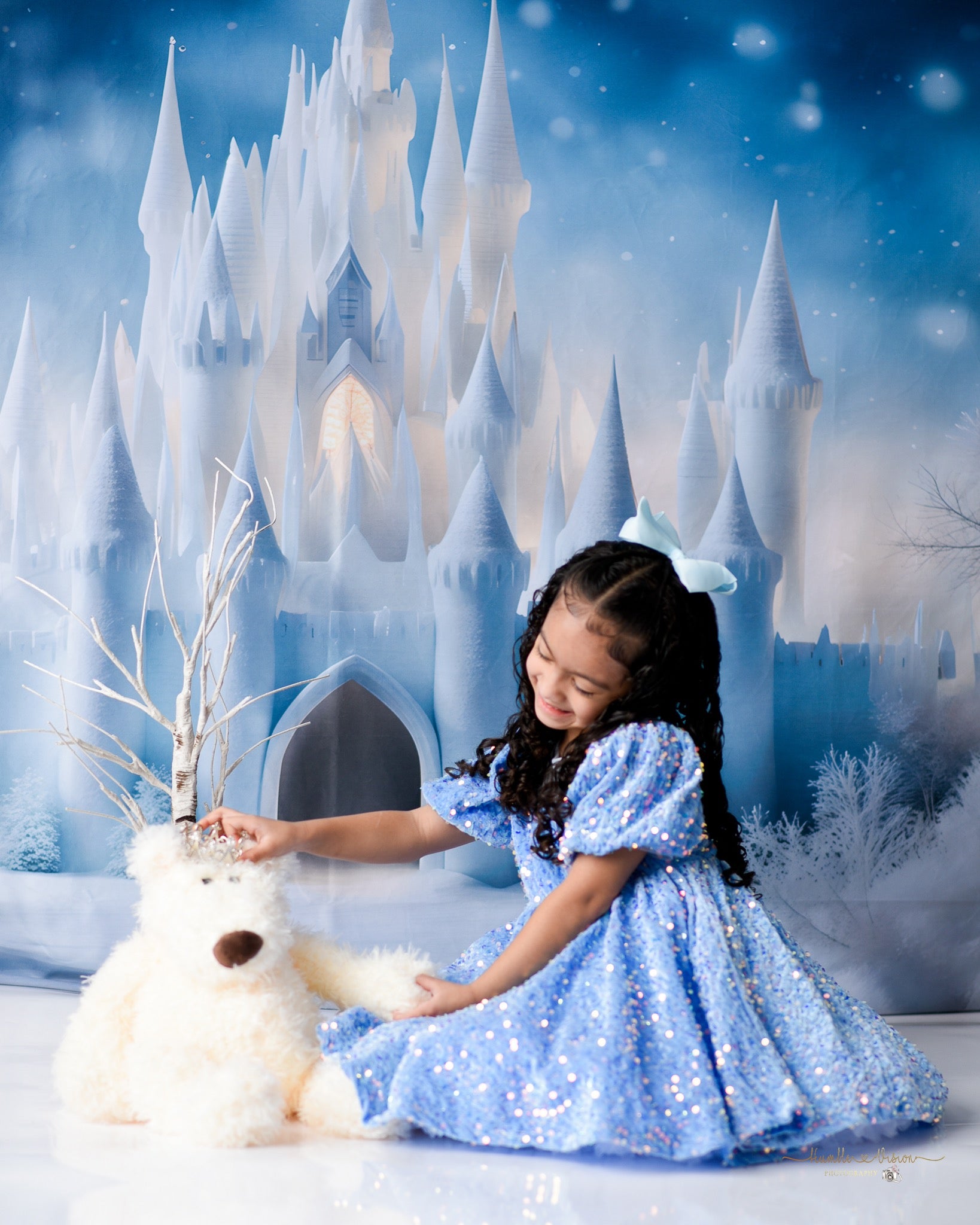 Kate Winter Snowy Frosted Castle Backdrop for Photography - Kate Backdrop AU