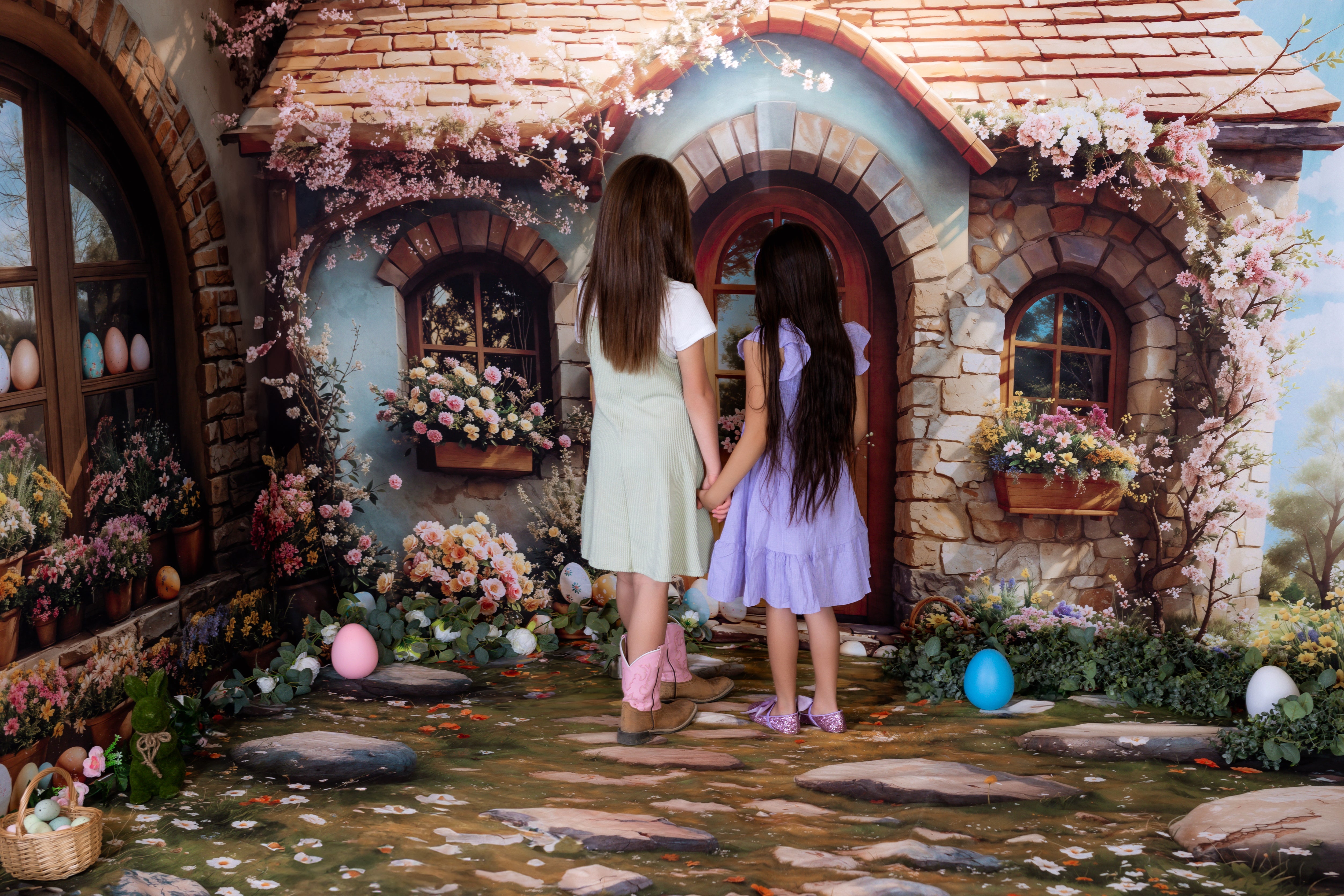 Kate Easter Cottage Floral Eggs Room Set(8ftx8ft&10ftx8ft&8ftx10ft)