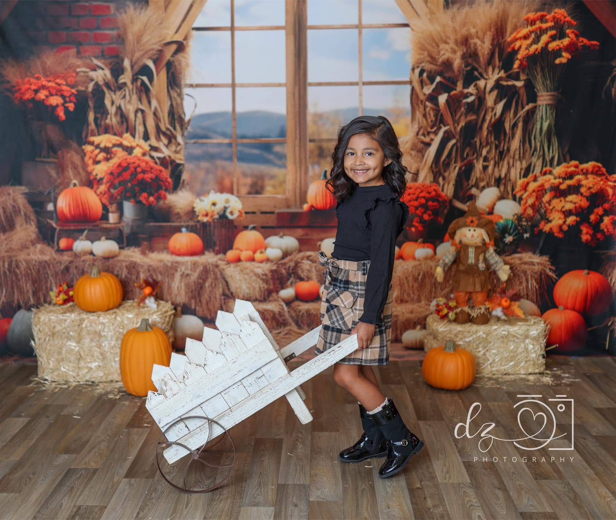 Kate Autumn Pumpkin Barn Backdrop Designed by Emetselch