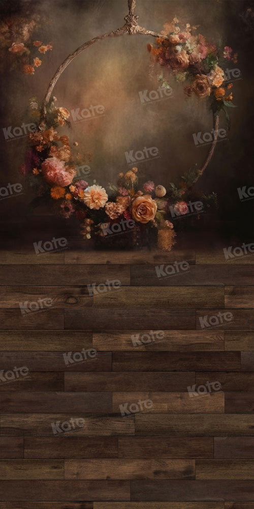 Kate Sweep Wreath Abstract Backdrop Brown Wood for Photography