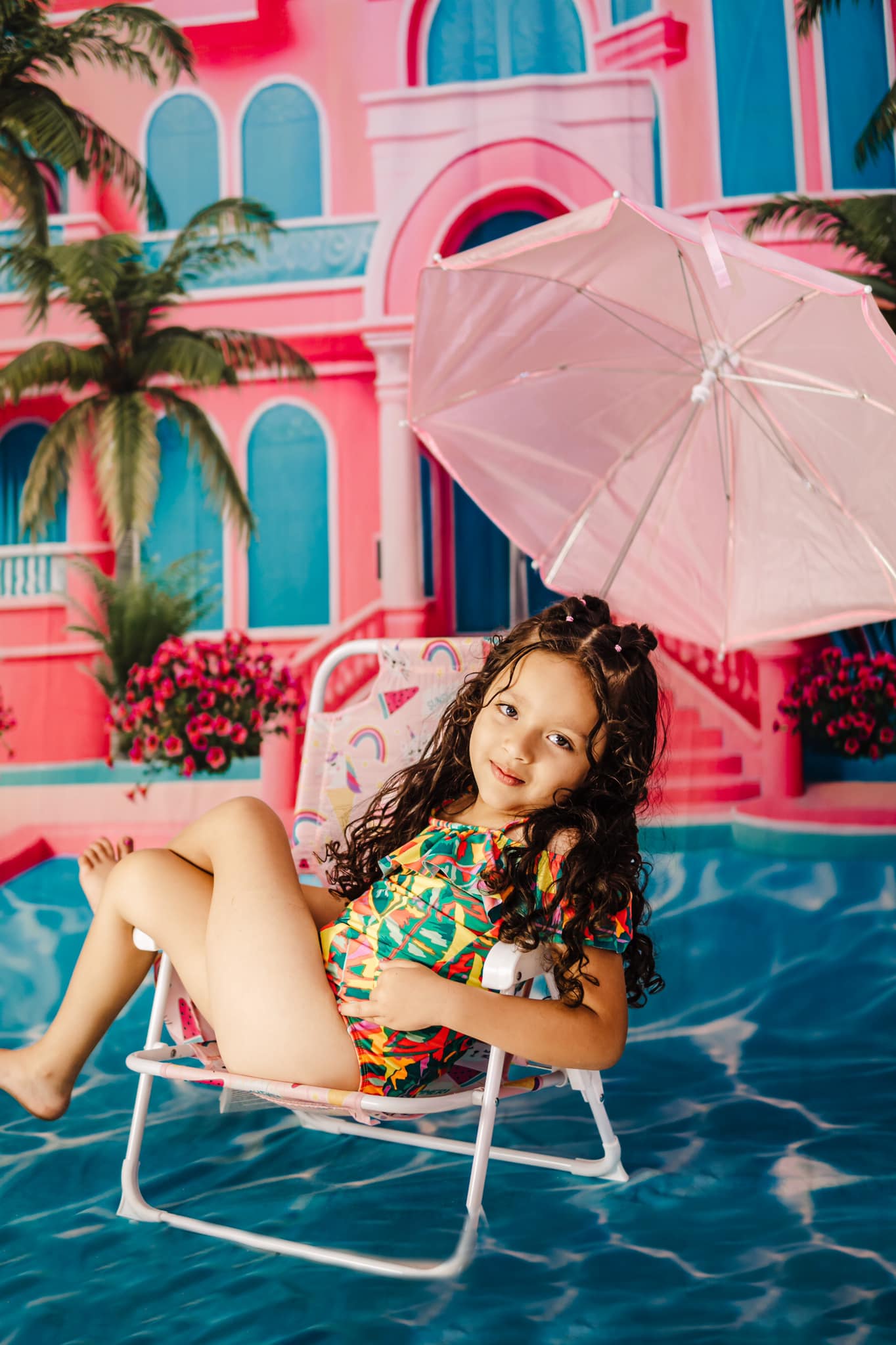 Kate Pink Villa Swimming Pool Backdrop Designed by Ashley Paul - Kate Backdrop AU