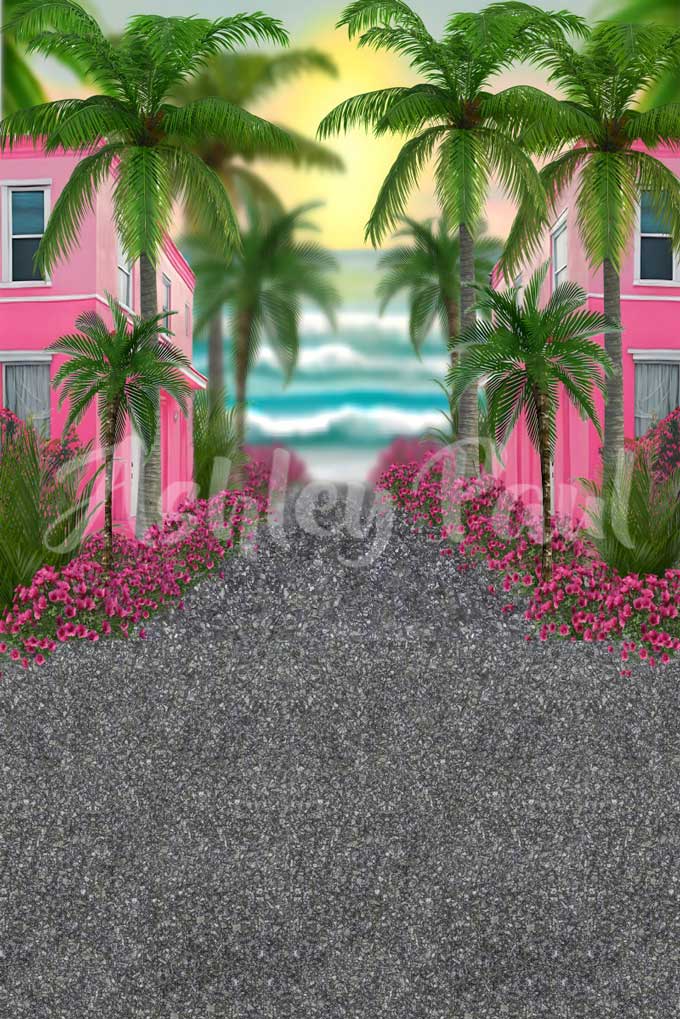 Kate Flowers Sea Road Backdrop Beach Designed by Ashley Paul - Kate Backdrop AU