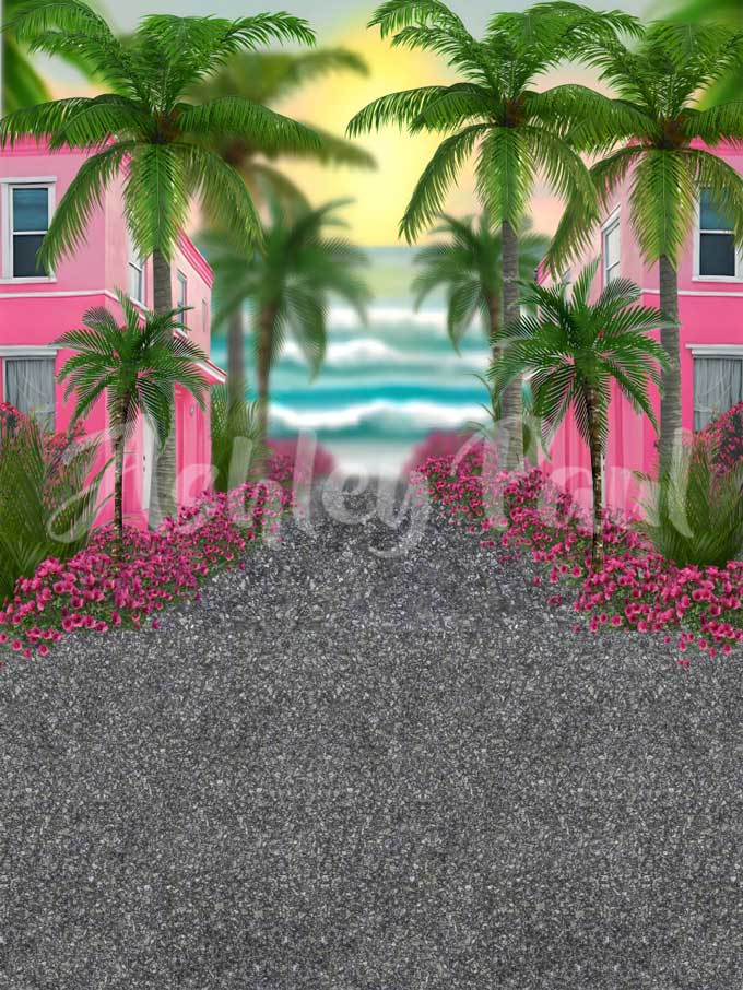 Kate Flowers Sea Road Backdrop Beach Designed by Ashley Paul - Kate Backdrop AU