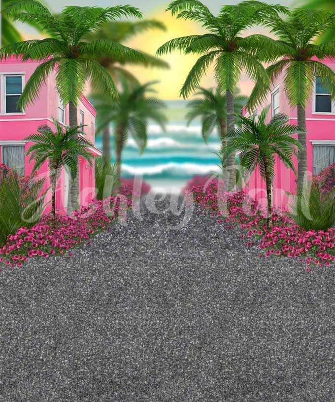 Kate Flowers Sea Road Backdrop Beach Designed by Ashley Paul - Kate Backdrop AU