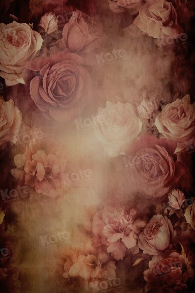 Kate Brown Floral Texture Backdrop Portrait Designed by GQ - Kate Backdrop AU