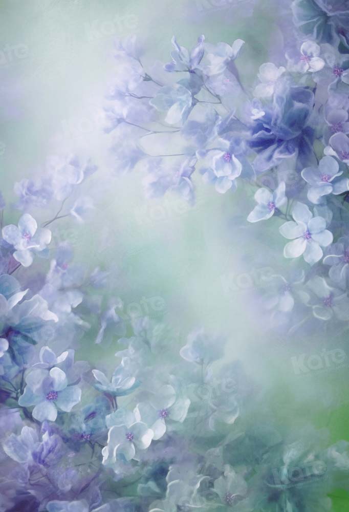 Kate Floral Texture Backdrop Light Purple Blue Green Mix Designed by GQ