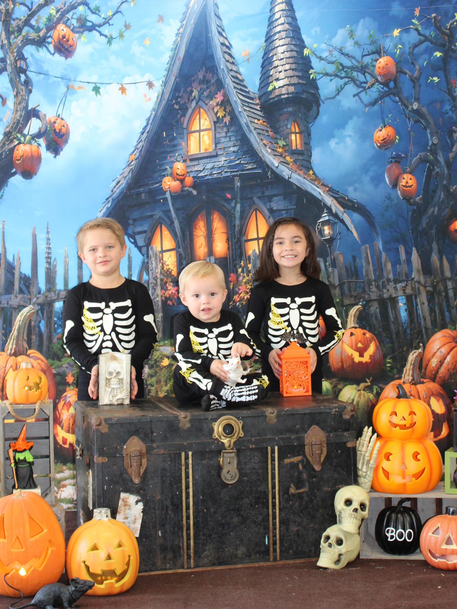 Kate Halloween Pumpkin Backdrop Moss Vibe House for Photography - Kate Backdrop AU
