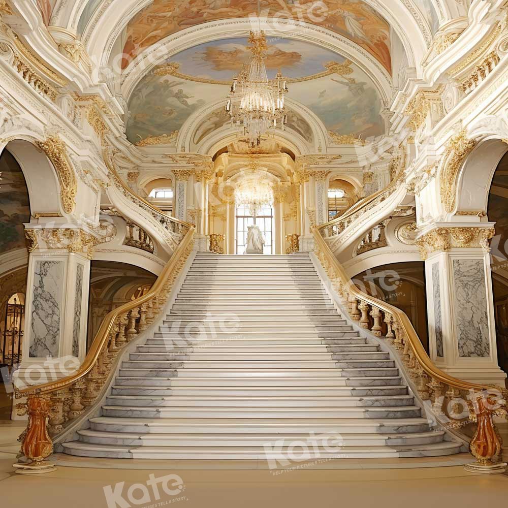 Kate Gorgeous Interior Grand Staircase Backdrop Designed by Chain Photography