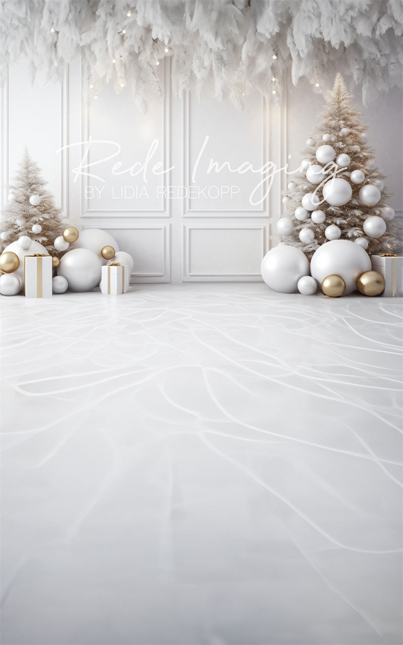 Kate Christmas Feathers Gold Sweep Designed by Lidia Redekopp - Kate Backdrop AU