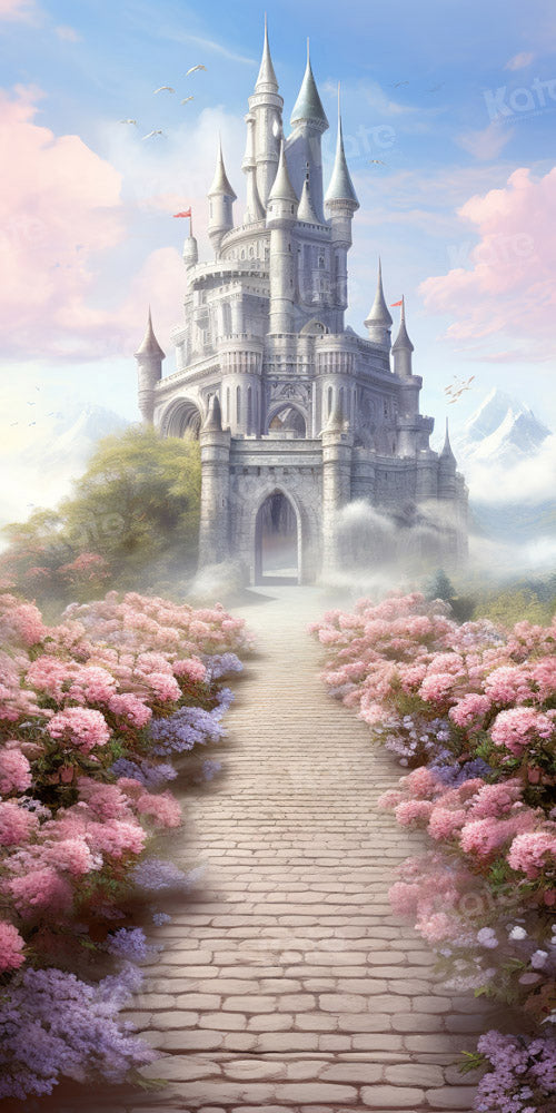 Kate Fantasy Pink Flower Castle Backdrop Designed by GQ