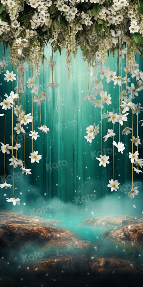 Kate Spring Green Water Mist Flowers Backdrop Designed by GQ