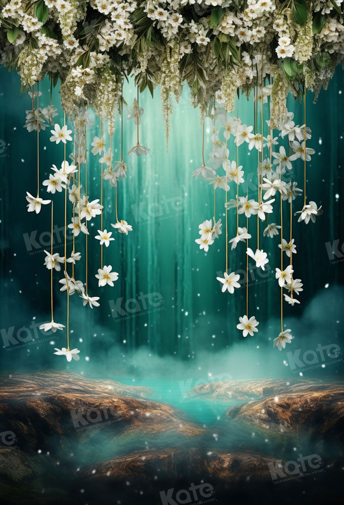 Kate Spring Green Water Mist Flowers Backdrop Designed by GQ - Kate Backdrop AU