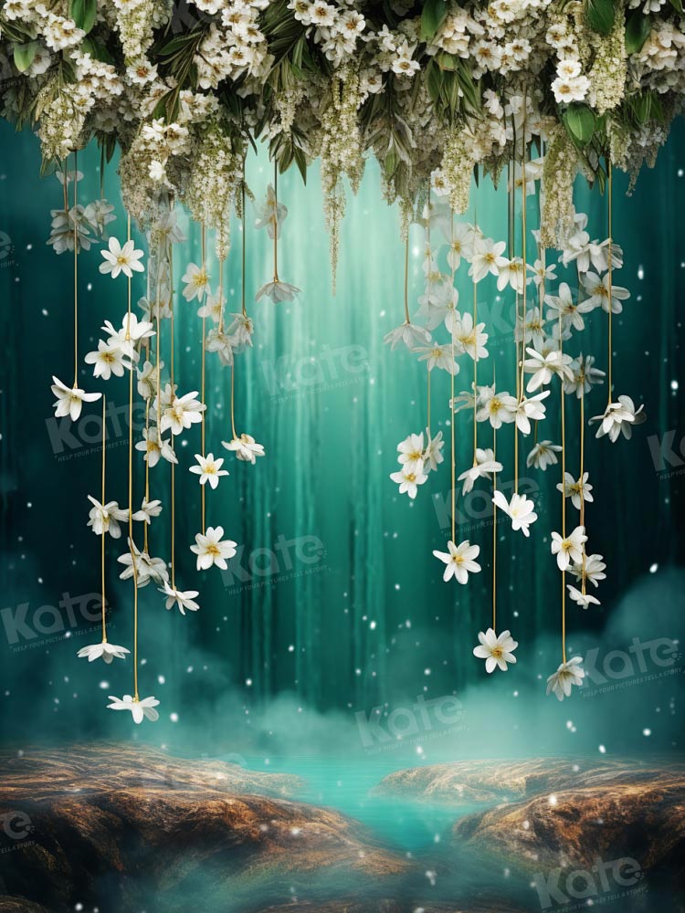 Kate Spring Green Water Mist Flowers Backdrop Designed by GQ - Kate Backdrop AU