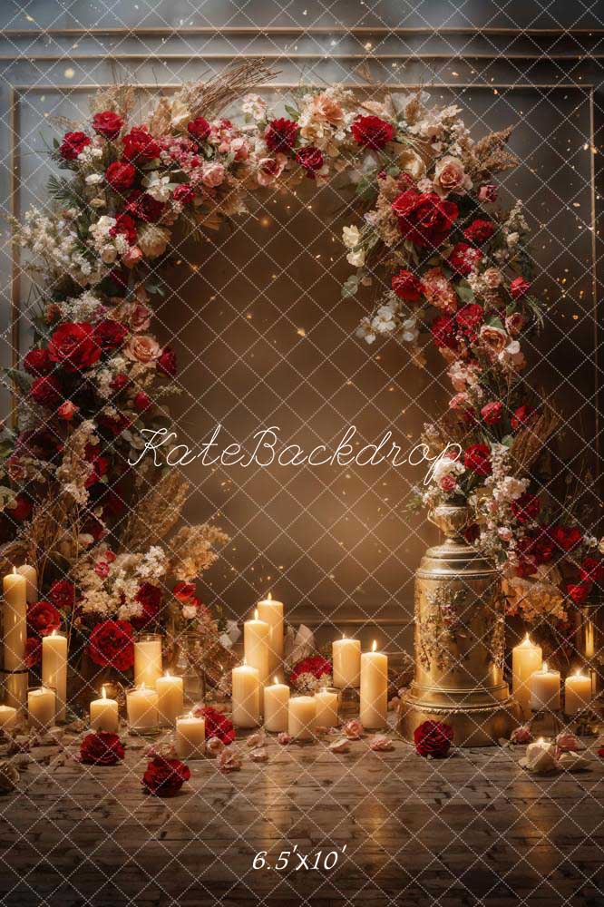 Kate Valentine's Day Flowers Candle Wall Backdrop Designed by Chain Photography