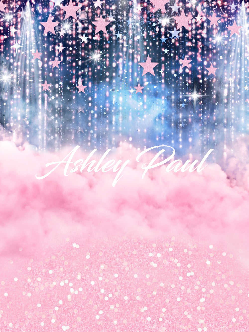 Kate Bokeh Pink Smoke Stars Girl Backdrop for Photography Designed by Ashley Paul