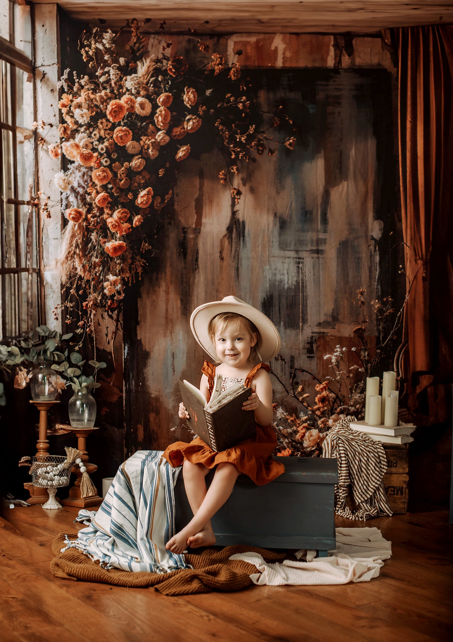 Kate Oil Painting Flowers Abstract Backdrop Designed by Emetselch - Kate Backdrop AU