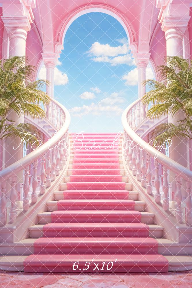 Kate Pink Grand Staircase Blue Sky Door Backdrop Designed by Chain Photography - Kate Backdrop AU