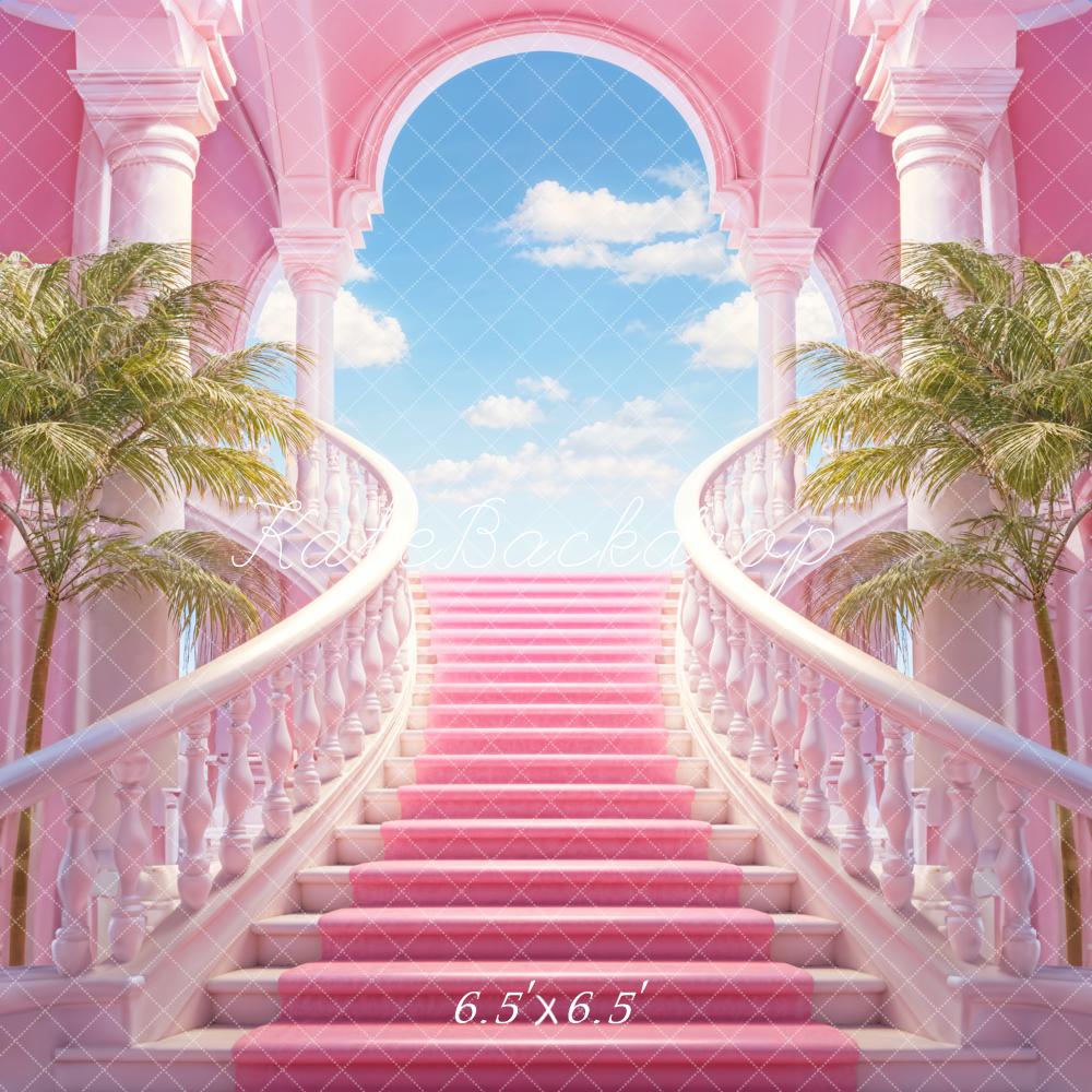 Kate Pink Grand Staircase Blue Sky Door Backdrop Designed by Chain Photography - Kate Backdrop AU