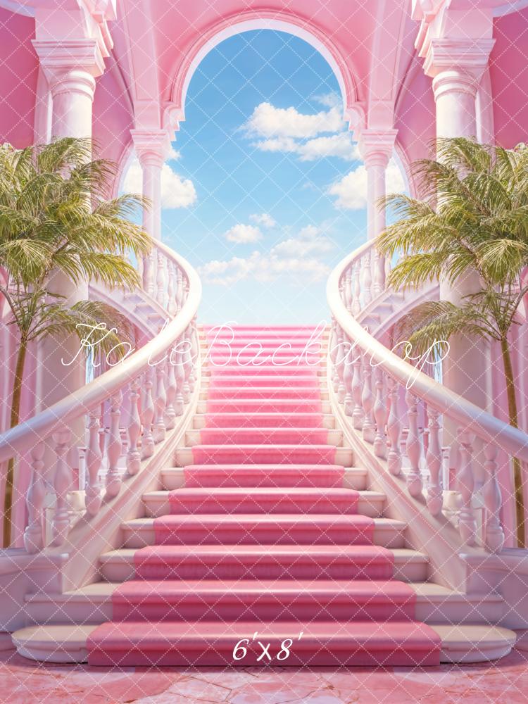 Kate Pink Grand Staircase Blue Sky Door Backdrop Designed by Chain Photography - Kate Backdrop AU