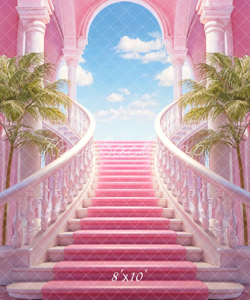 Kate Pink Grand Staircase Blue Sky Door Backdrop Designed by Chain Photography - Kate Backdrop AU