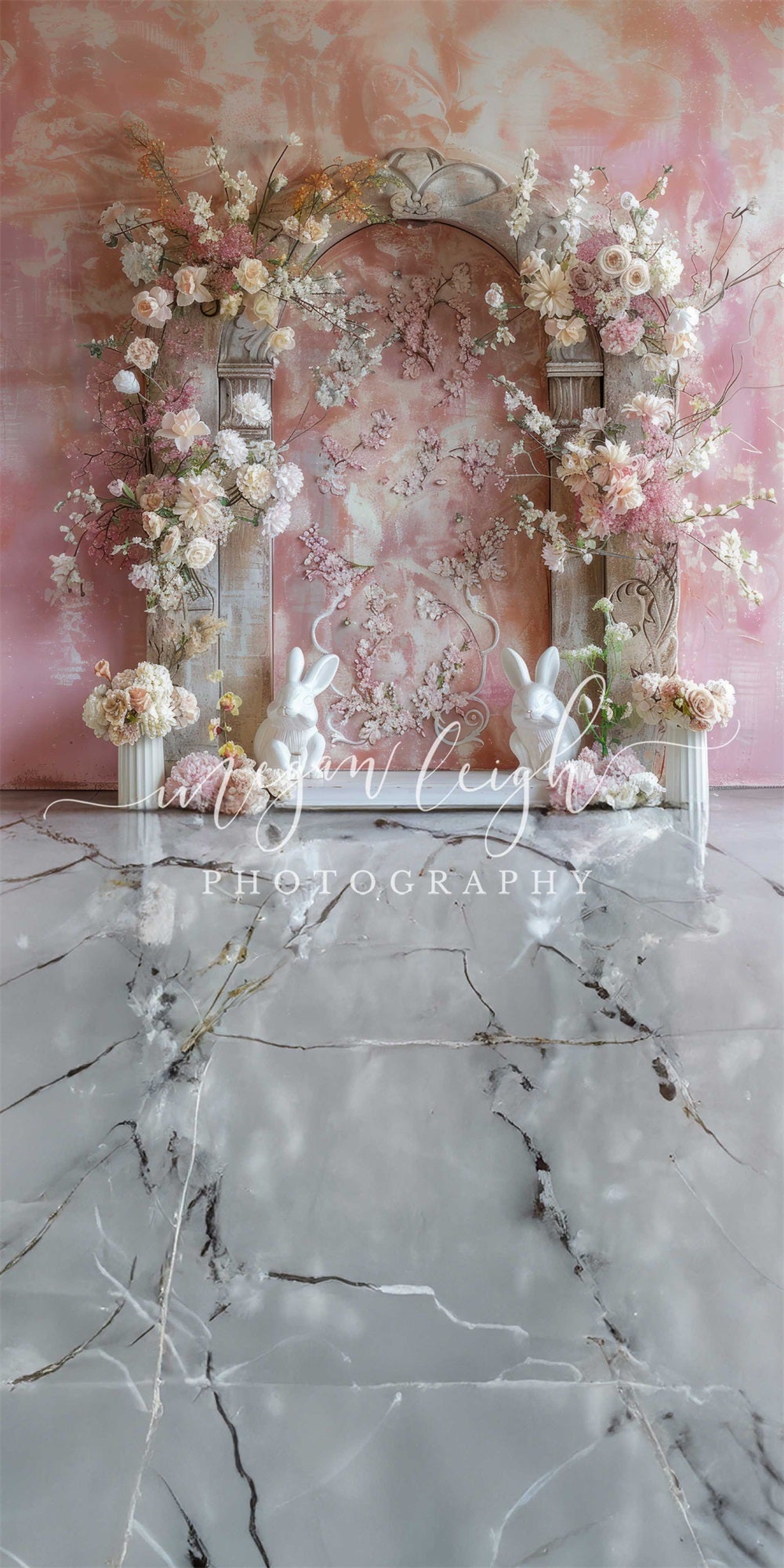 Kate Sweep Marble Bunny Arch Backdrop Designed by Megan Leigh
